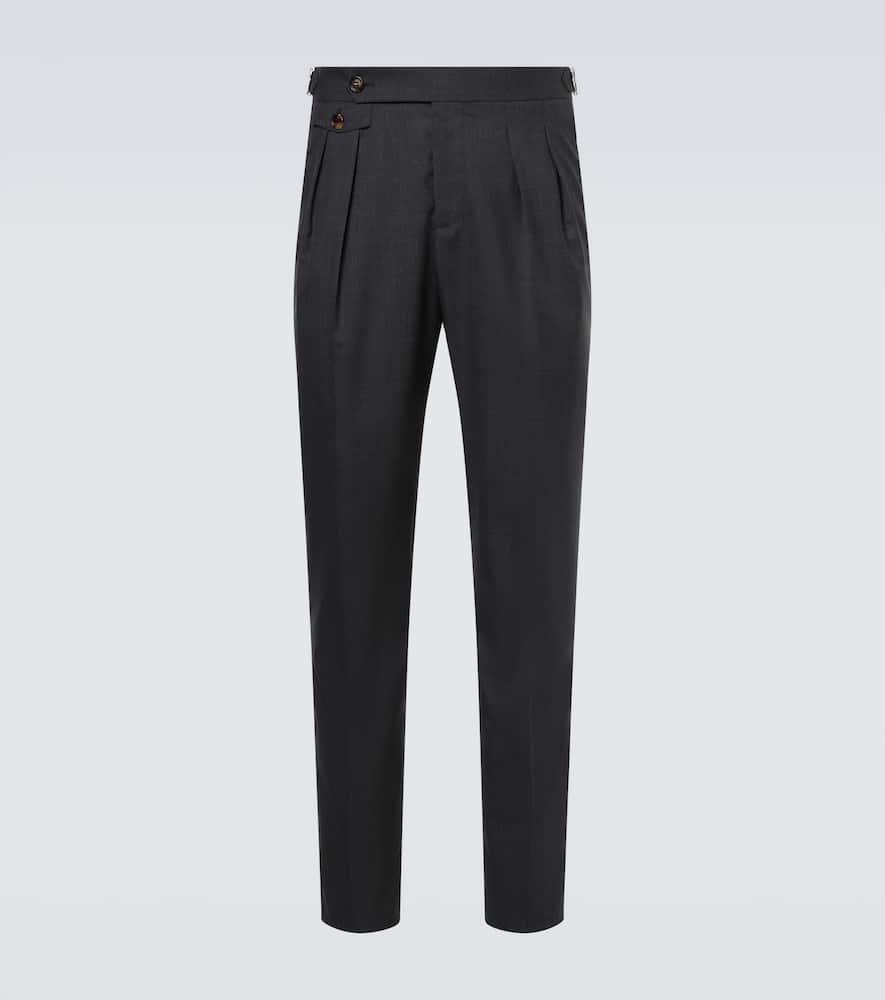 Virgin wool straight pants