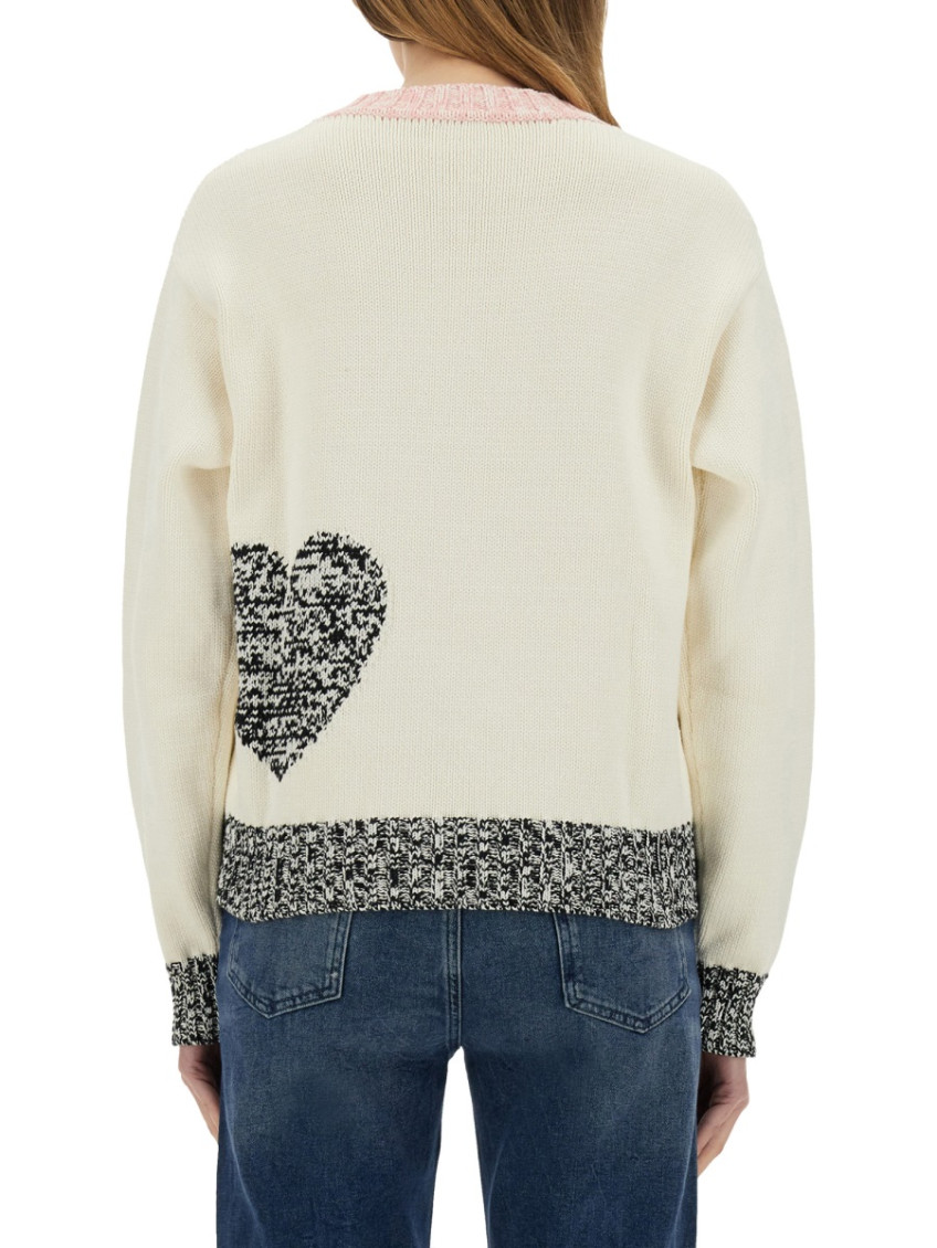 Moschino - knitwear with mesh and inlay pattern