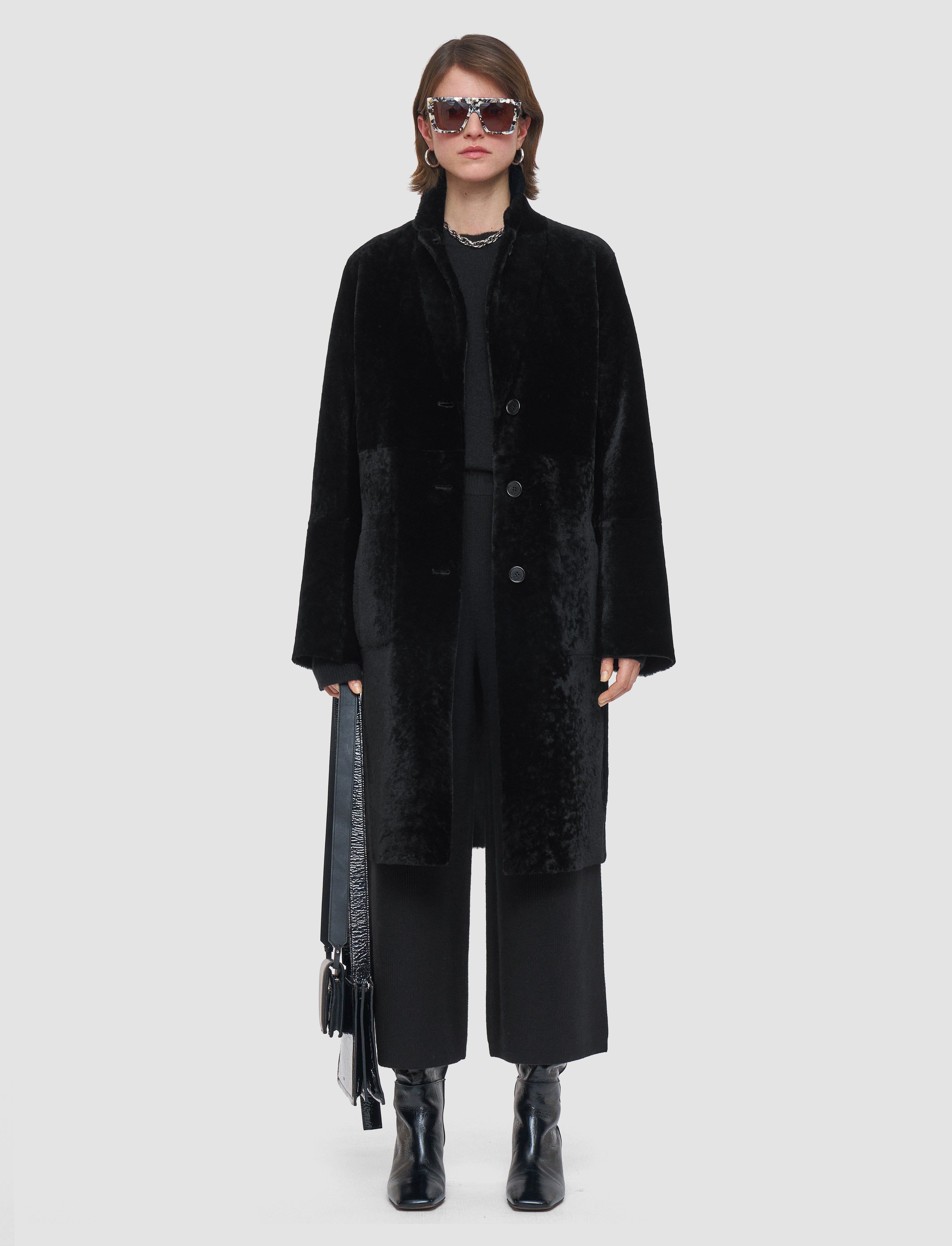 Britanny Reversible Soft Shearling Coat - 40