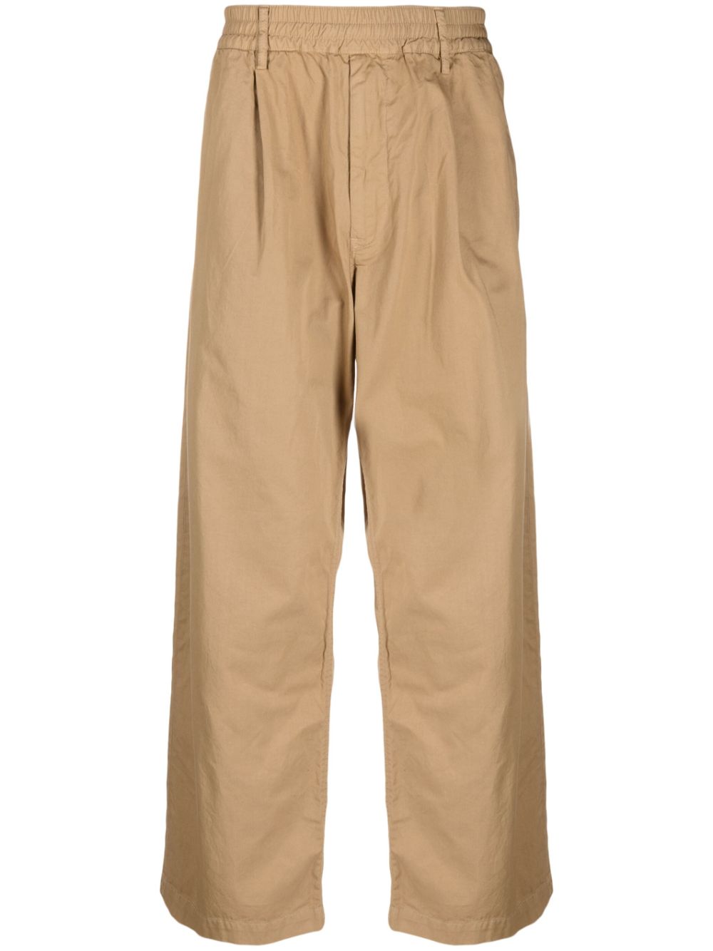 Wide-leg cotton trousers - Neutrals
