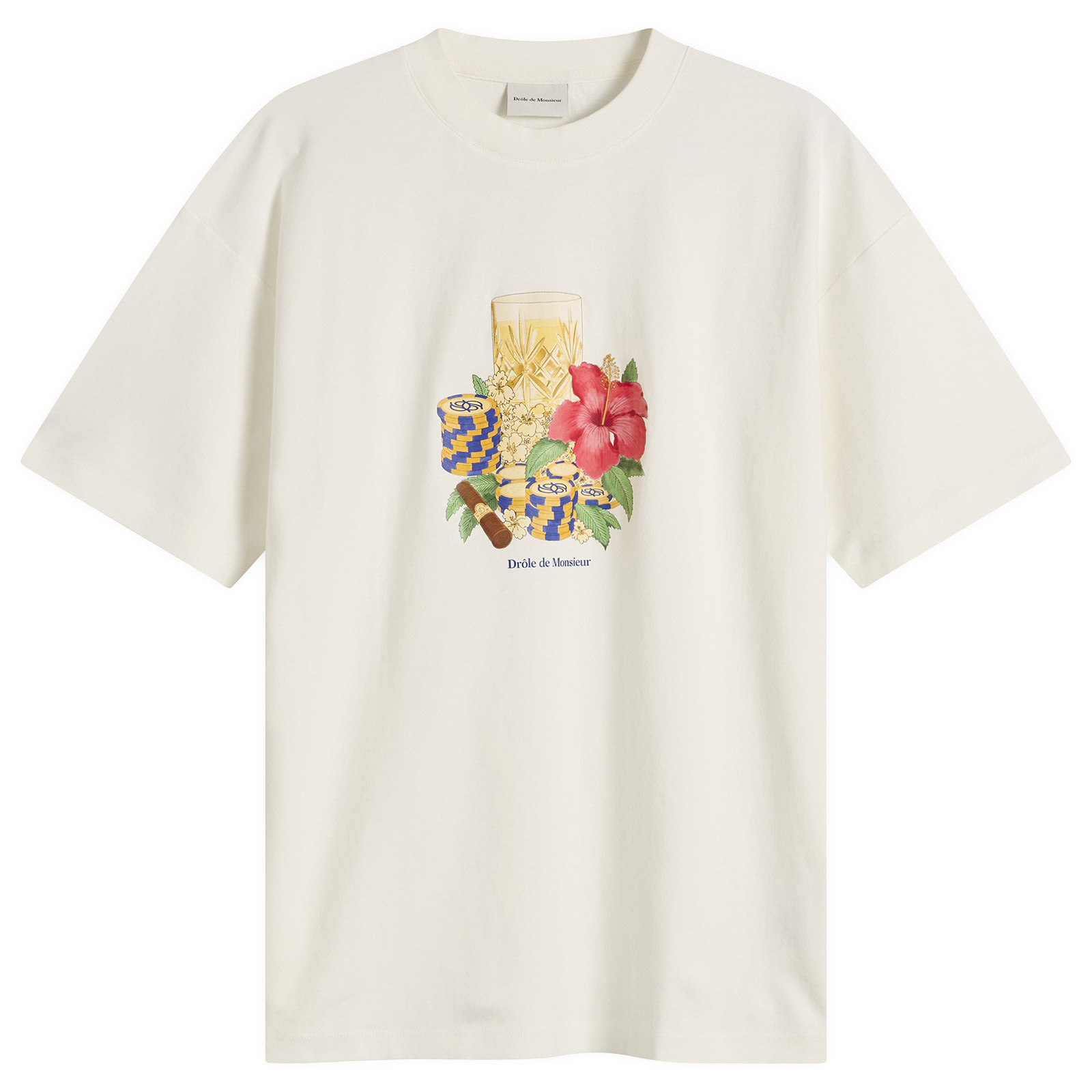Men's T-shirt Hibiscus Club in Off White