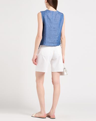 Woman Top Slate blue Size L Linen