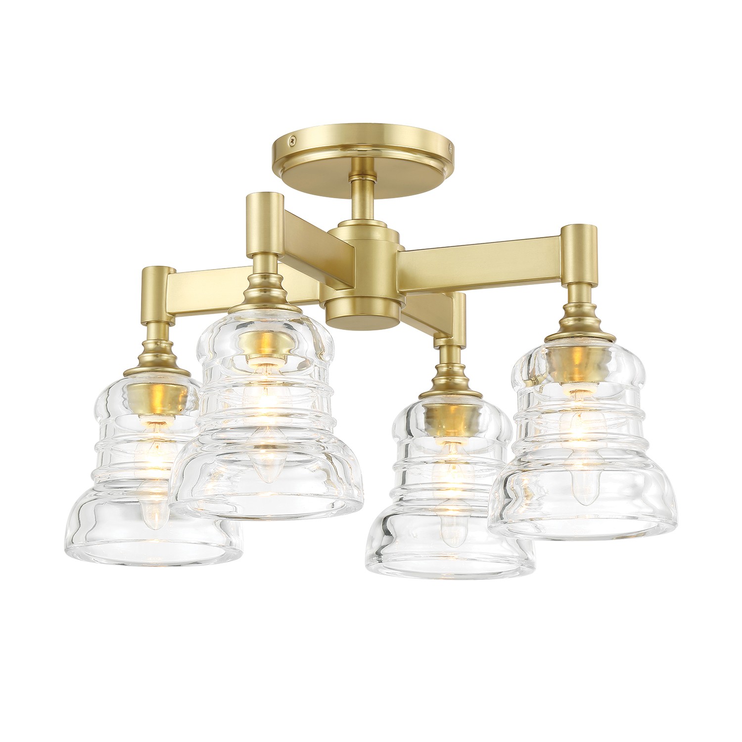 Aged Brass Semi Flush Mount from the Gregory Collection