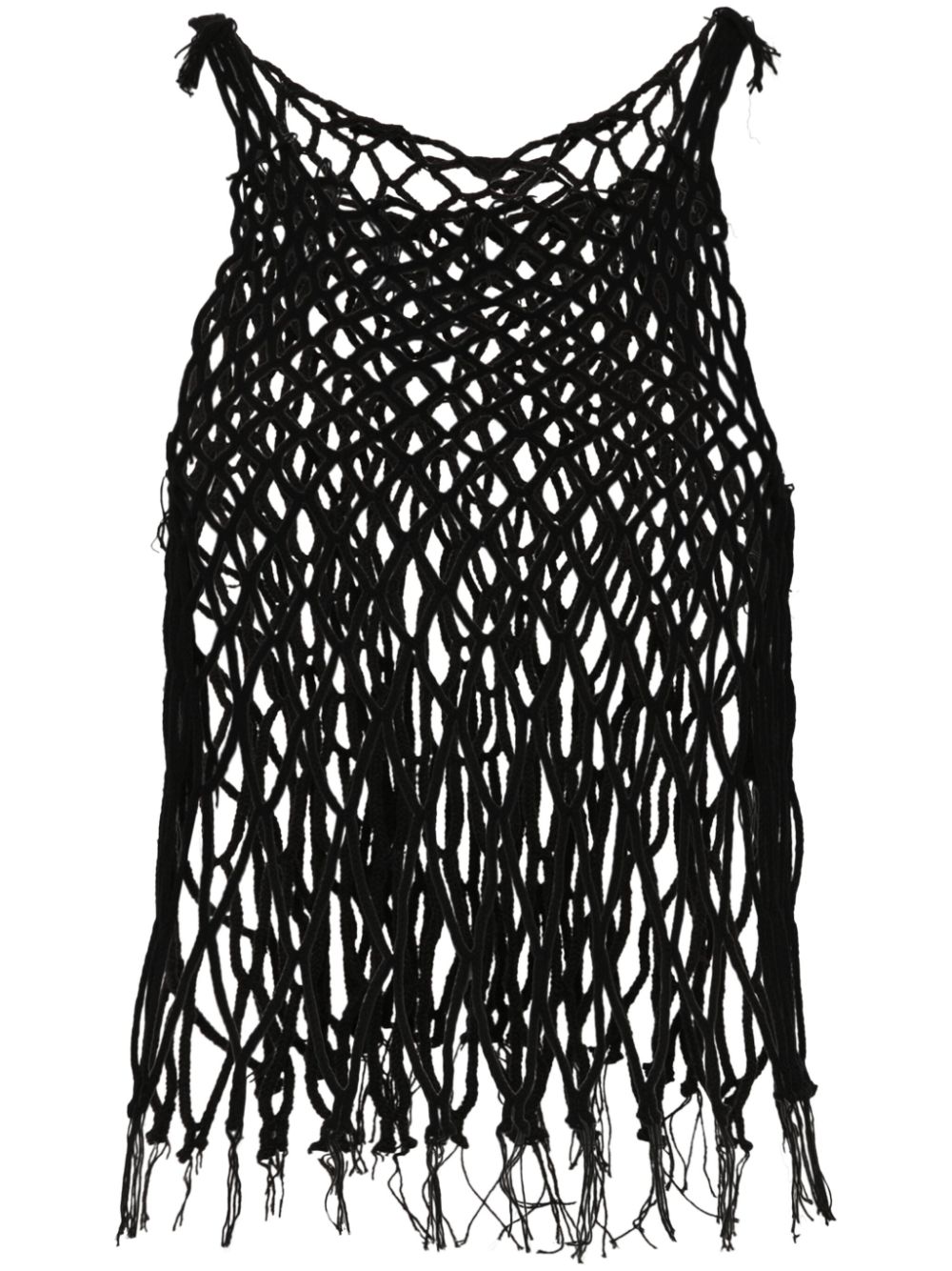 Mesh sleeveless tank top - Black