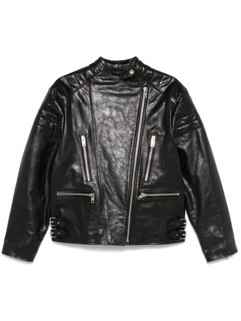 Leather-Like Biker Jacket