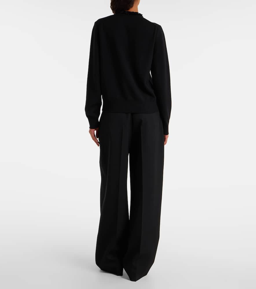 Sequined virgin wool cardigan