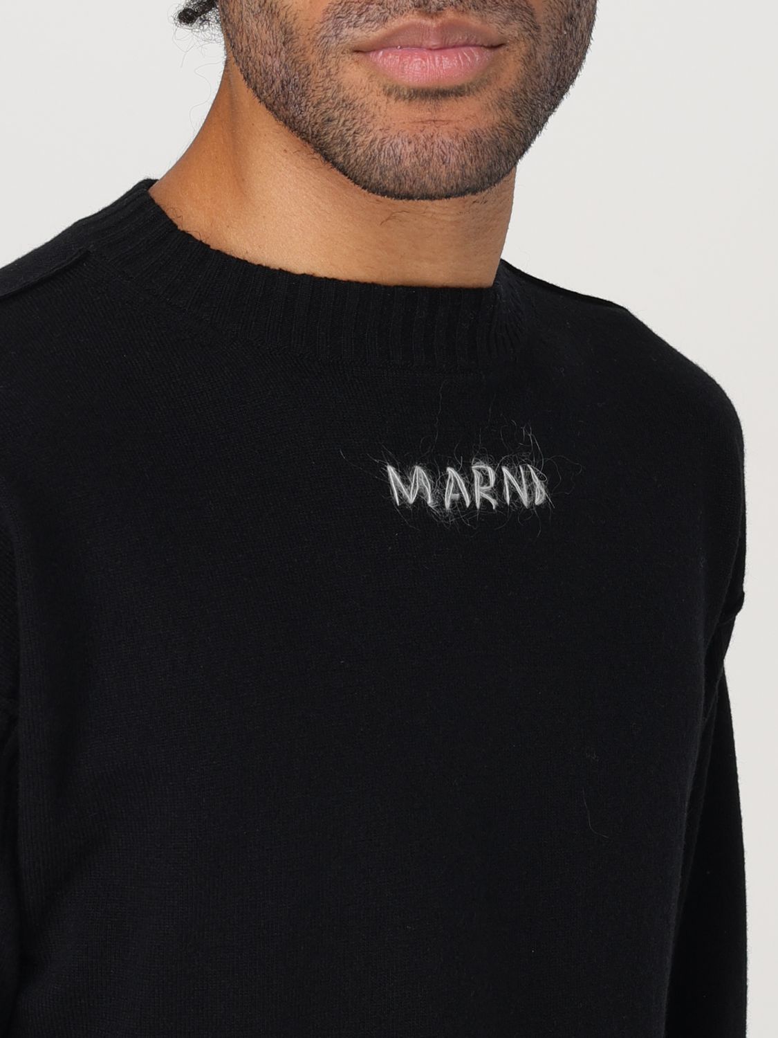 Logo-embroidered jumper - Black