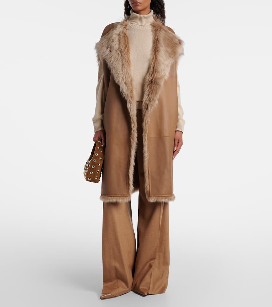 Reversible shearling coat