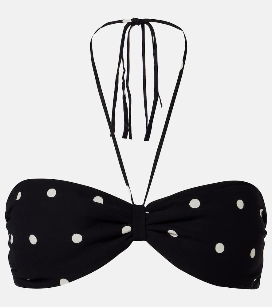 Polka-dot bandeau bikini top