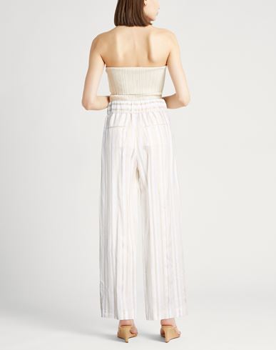 Woman Pants Off white Size 6 Linen