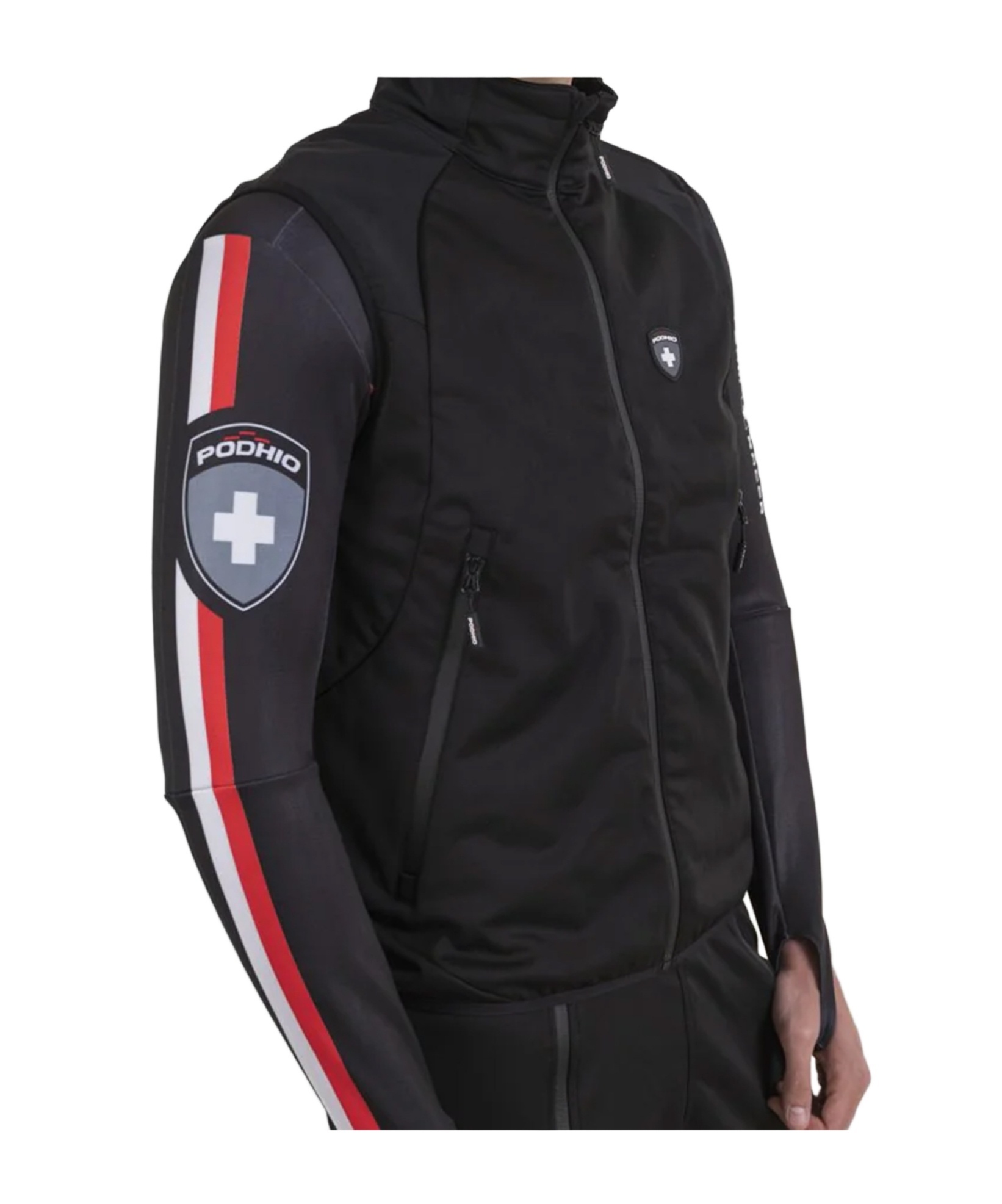 Logo-print zip-up gilet