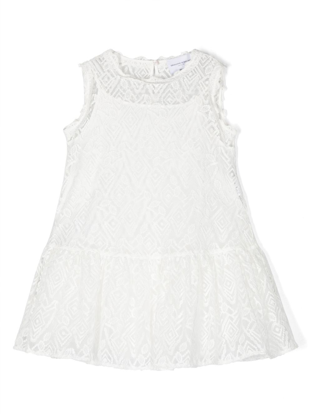 Graphic-print sleeveless dress - White