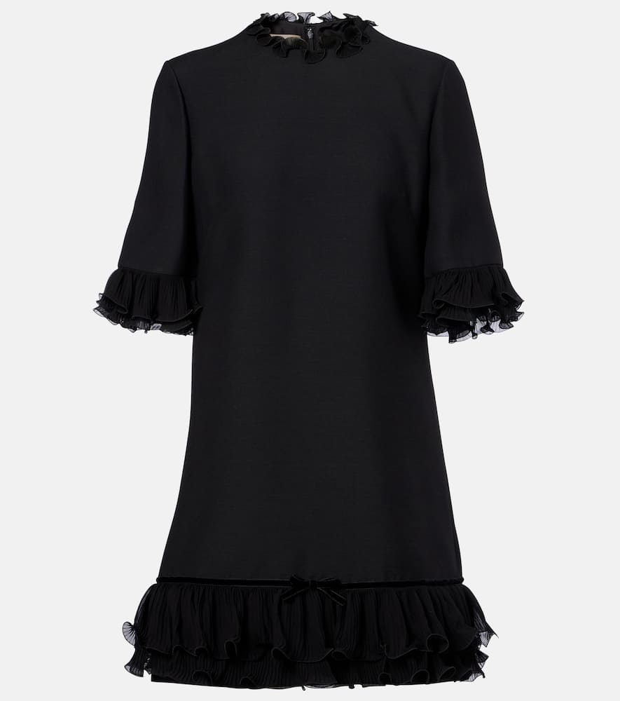 Ruffled silk crêpe minidress