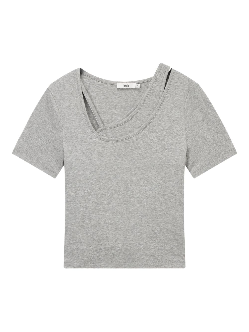 B+ab asymmetric-neckline T-shirt - Black