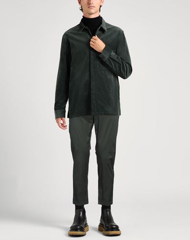Man Pants Dark green Size 36 Cotton, Polyamide, Elastane