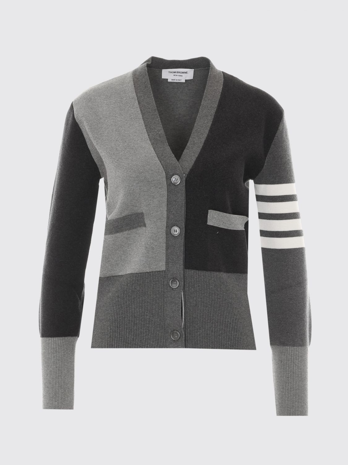 Funmix 4-Bar v-neck cardigan - Grey