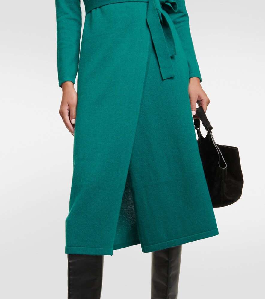 Astrid wool and cashmere wrap dress
