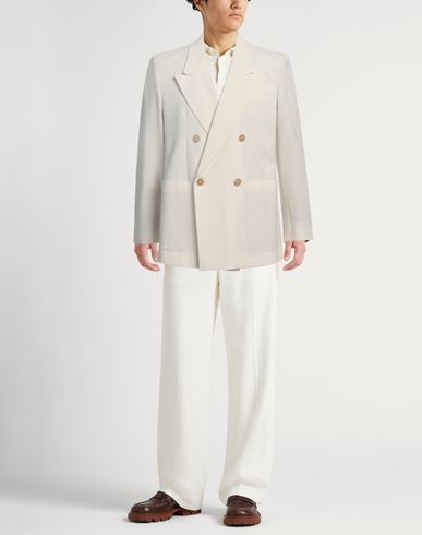 Laneus Man Blazer Cream Size 38 Polyester, Virgin Wool, Elastane