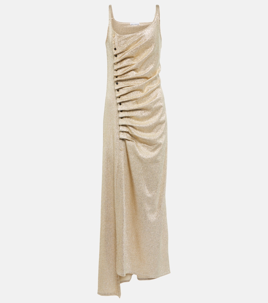 Metallic wrap dress