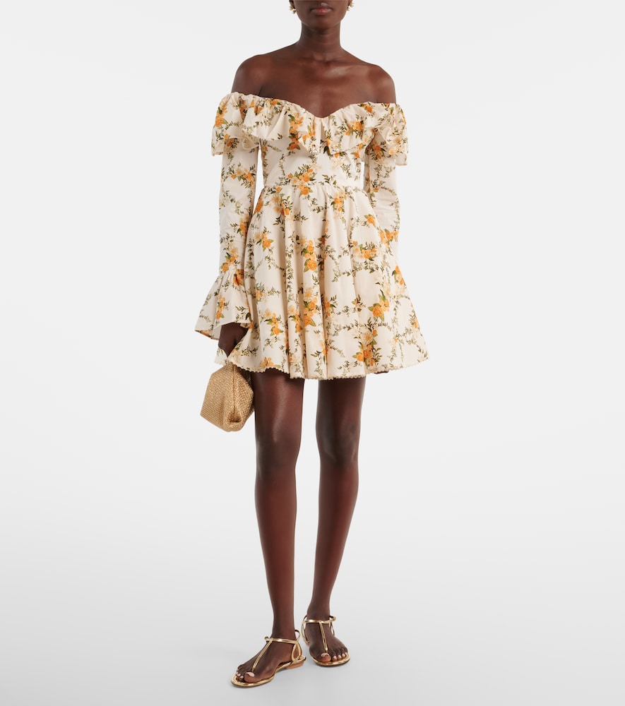 Verso off-shoulder floral cotton minidress