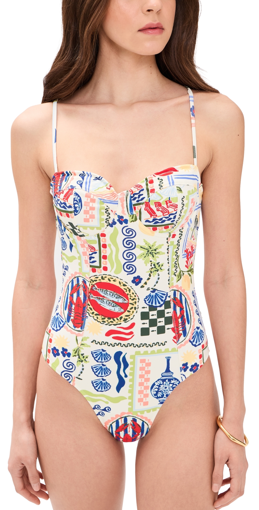 Underwire One-Piece Swimsuit Coastal Conversation
