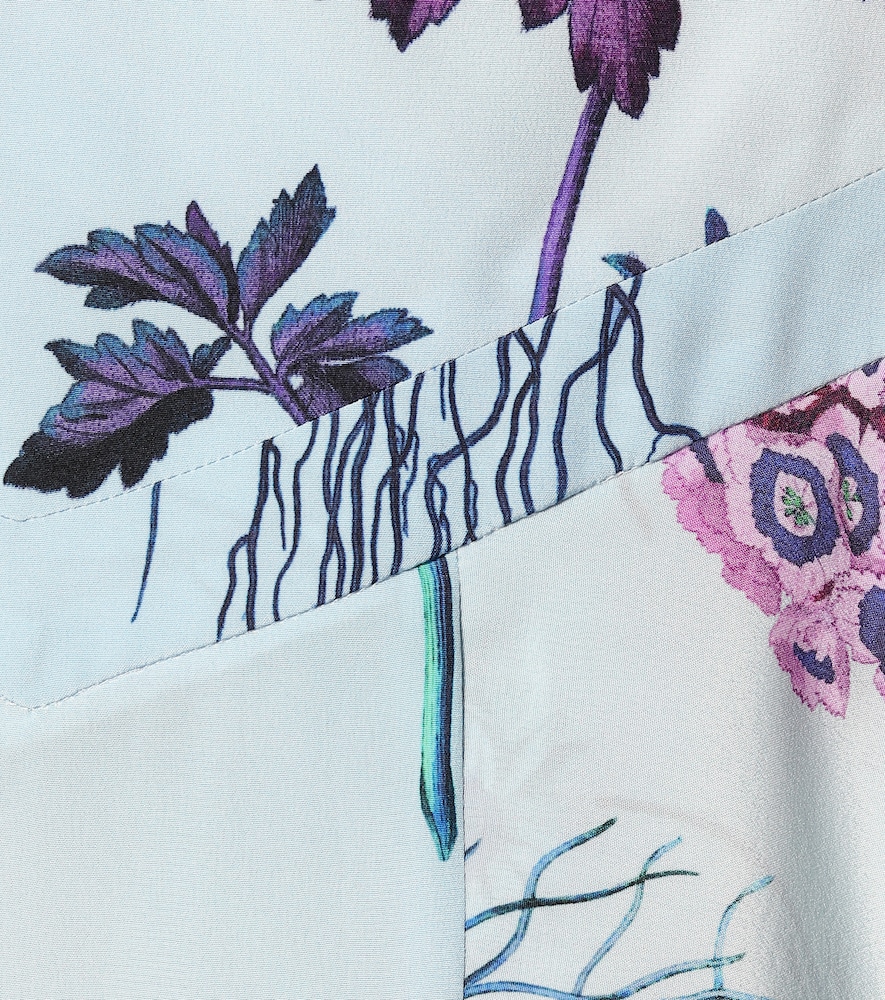 Floral silk miniskirt