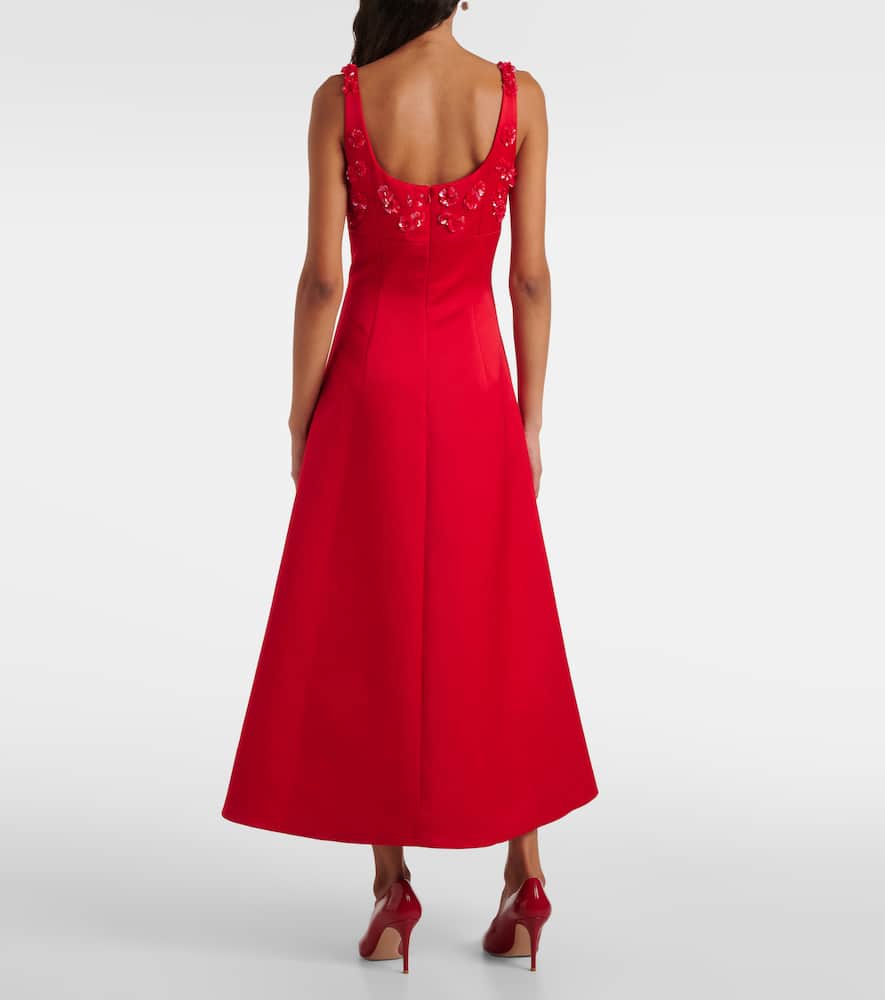 Abella embellished satin midi dress