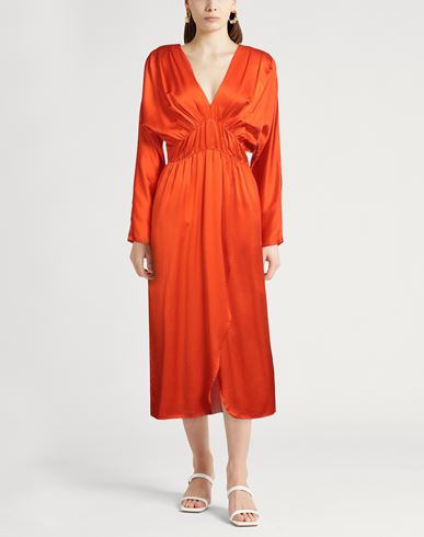 Forte_forte Woman Midi dress Orange Size 1 Silk