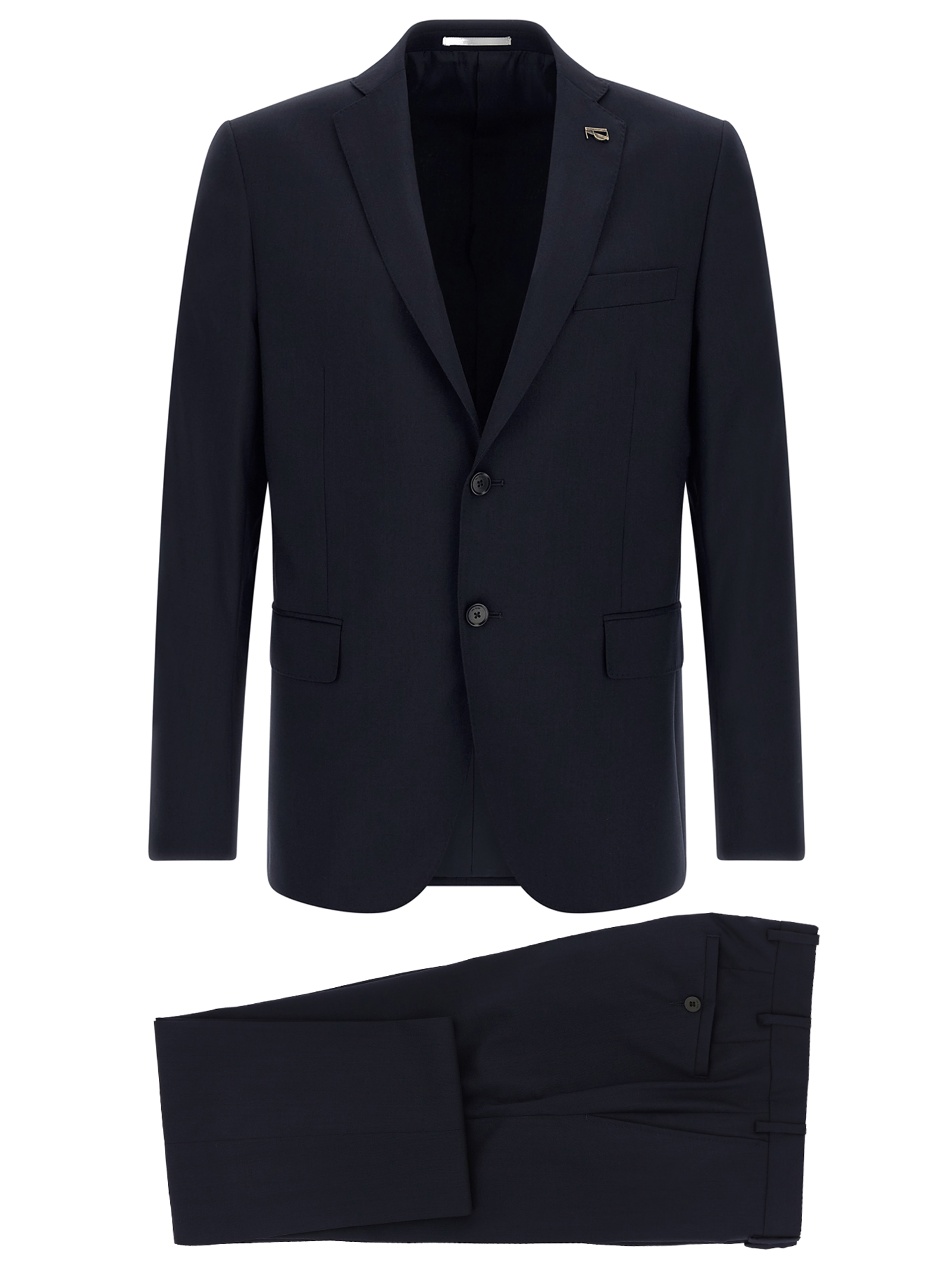 Pure Wool Pant Suit — Navy