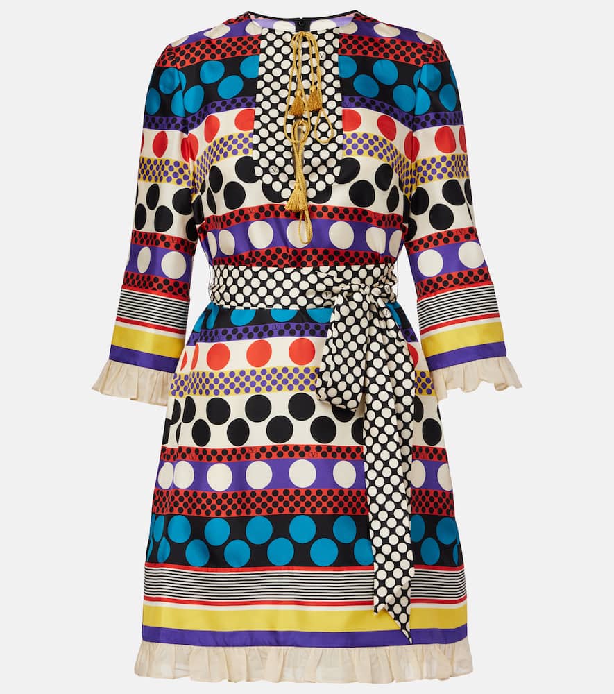 Escape polka-dot silk minidress