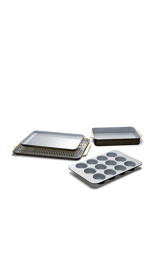 Caraway LOT DE MOULES À PÂTISSERIE NON-TOXIC CERAMIC NON-STICK HALF BAKEWARE SET en Black