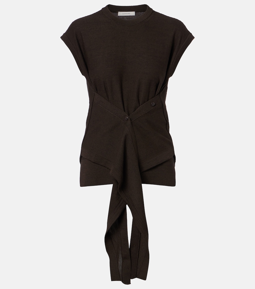 Wool-blend knitted top