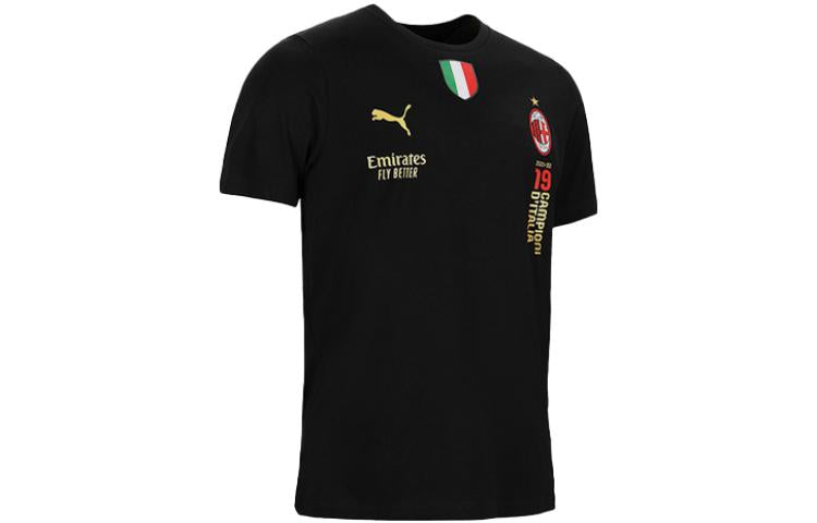 AC Milan Official Italian Champions T-Shirt 'Black'