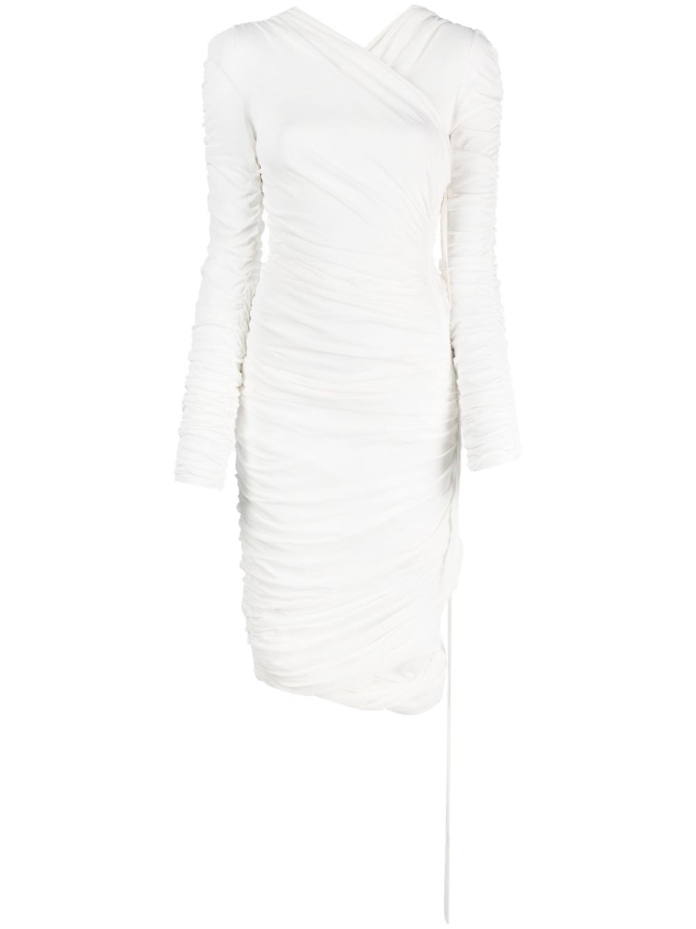 The Arabella ruched midi dress - White