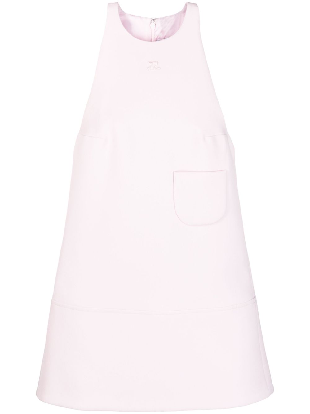 Patch-pocket A-line minidress - Pink