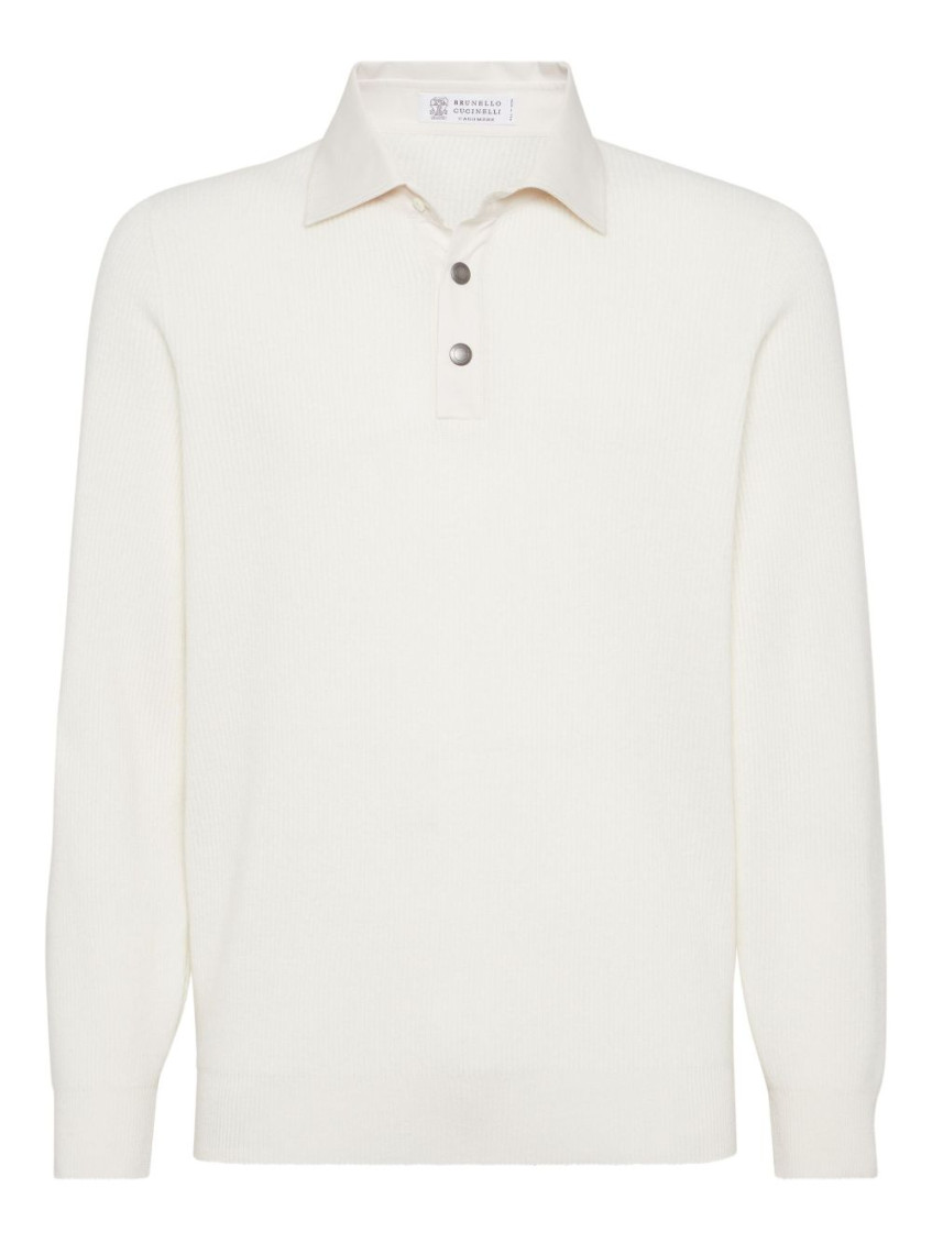 Cashmere polo shirt - White
