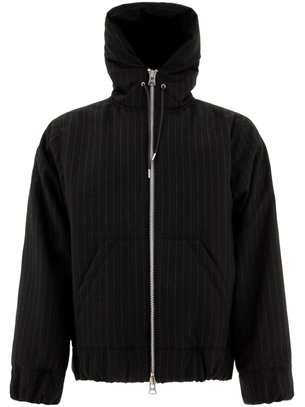 Hooded Wool Gessato Jacket