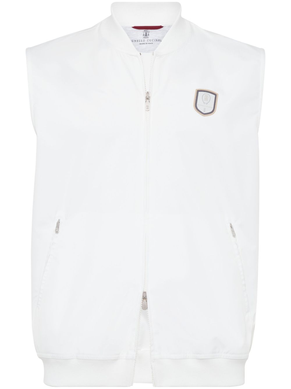 Tennis badge stripe sweatshirt - White