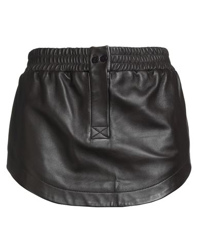Woman Mini skirt Dark brown Size 2 Lambskin