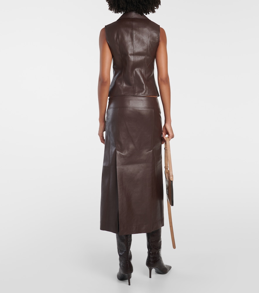 Eyeria faux leather midi skirt