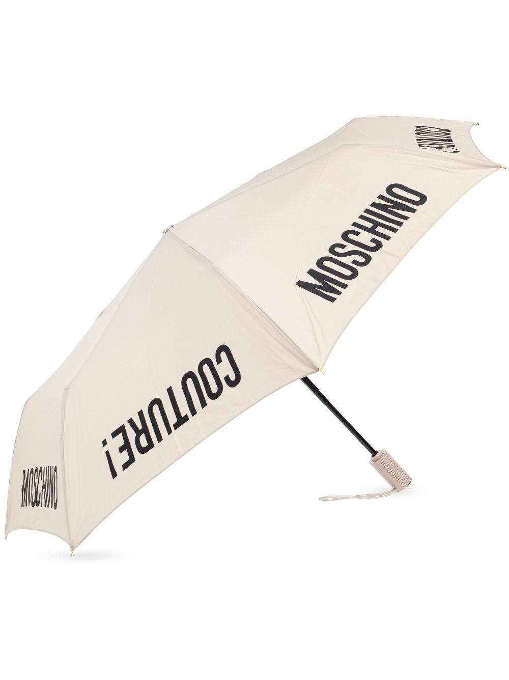 Logo-print compact umbrella - Neutrals