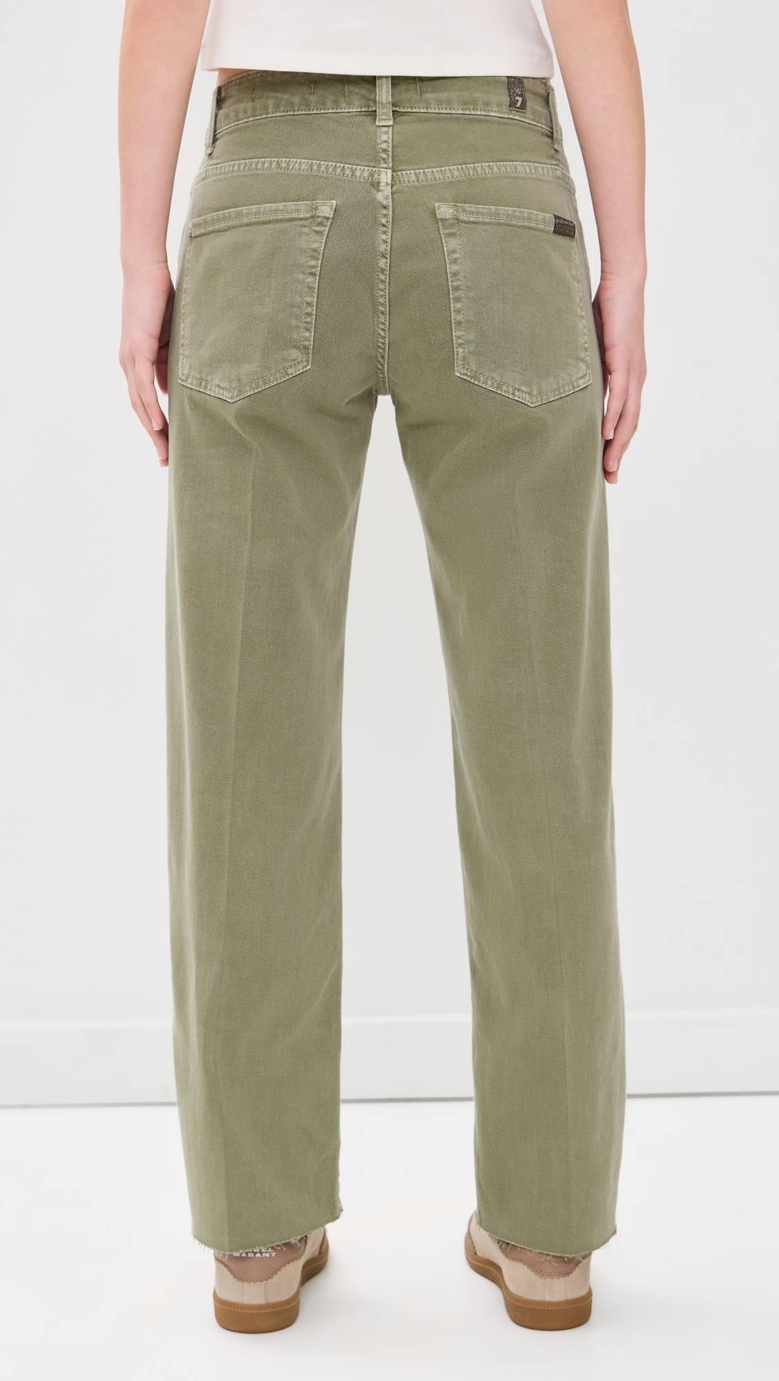 Calie Straight Ankle Jeans Army