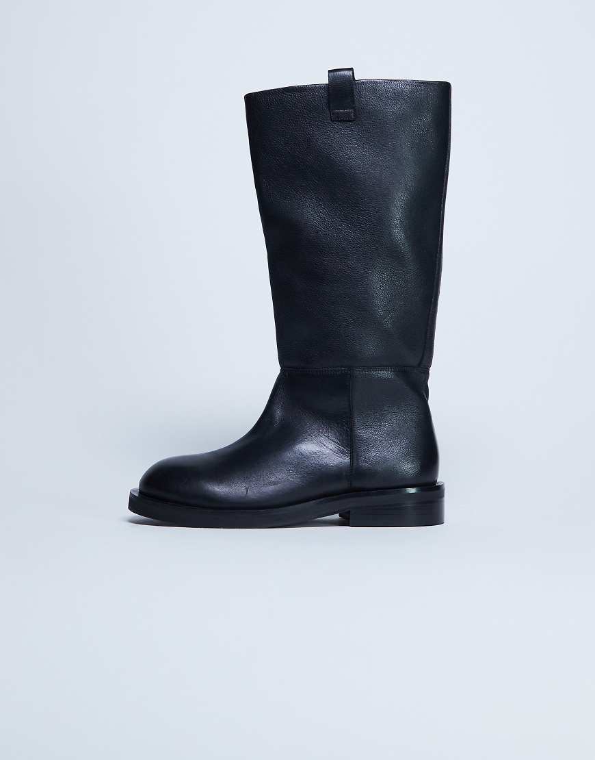 Rory real leather riding boots in black