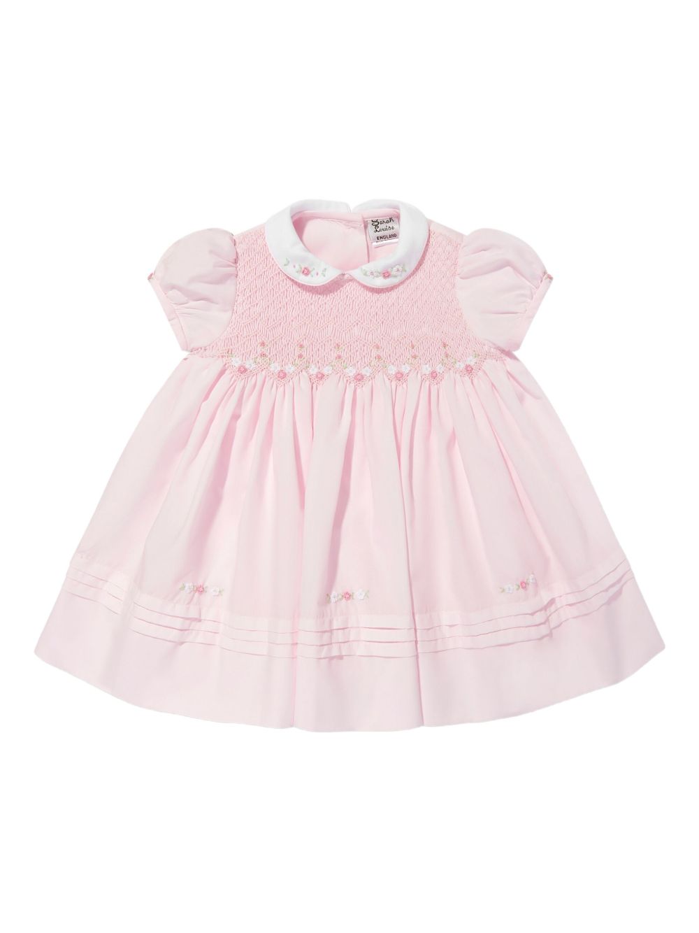 Sarah louise kids floral-embroidered dress - Pink