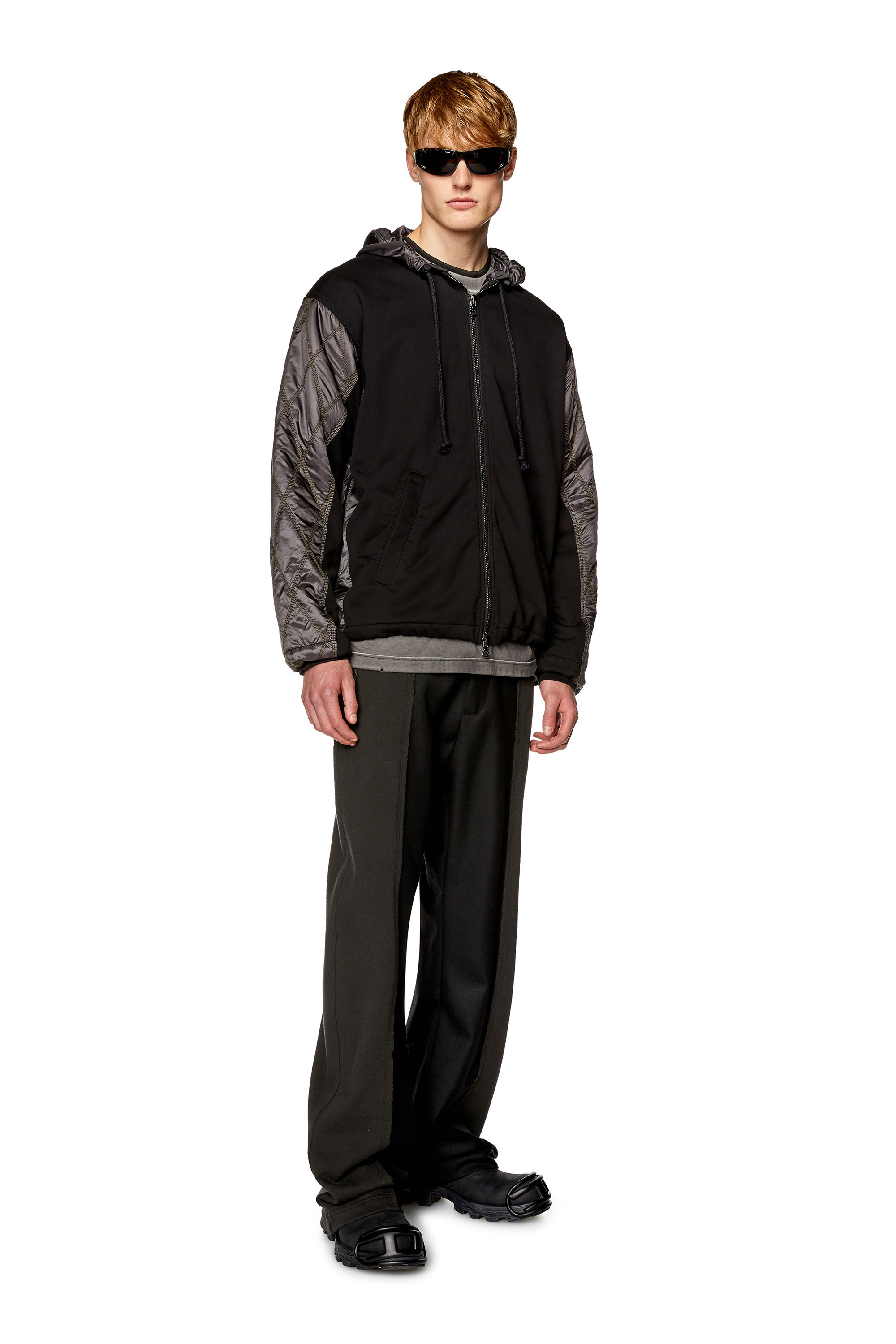 J-Rombe zipped hooded jacket - Black