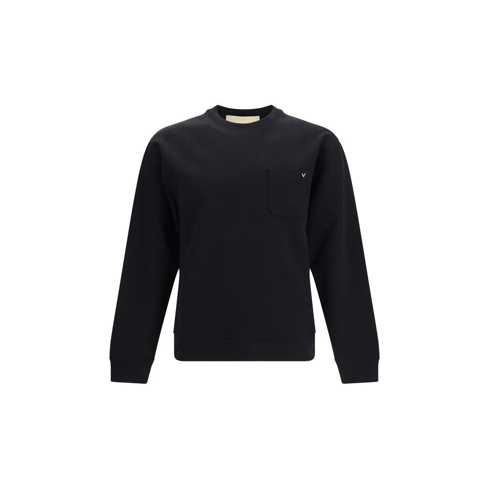 Cotton Crewneck Sweatshirt — Black
