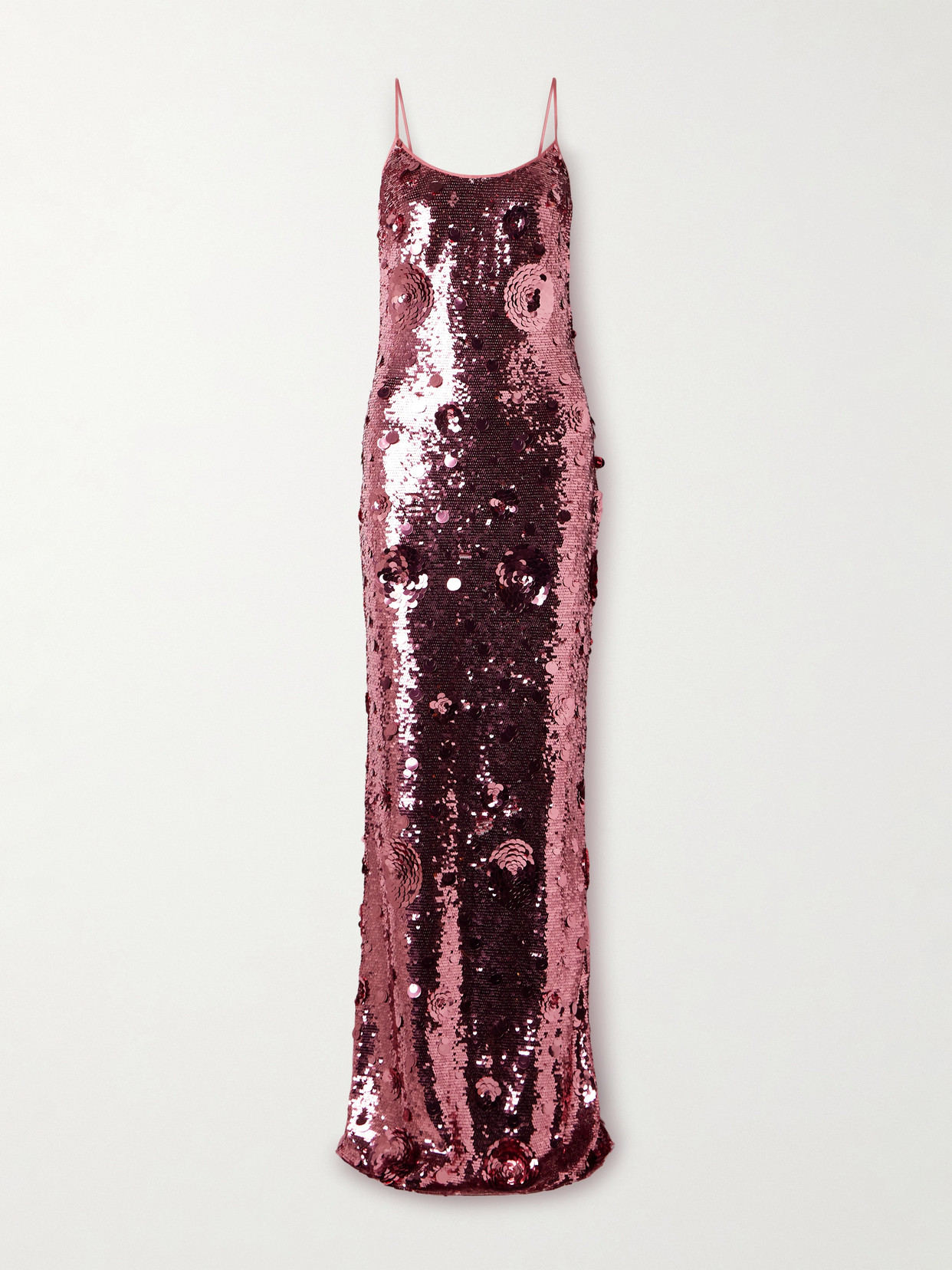 Isis In Fleur De Fleurs Sequined Crepe Maxi Dress - Pink