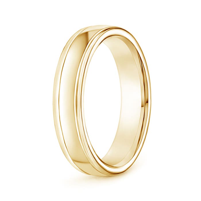 Angara Round Edged Men's Satin Finish Wedding Band in 14K Yellow Gold
