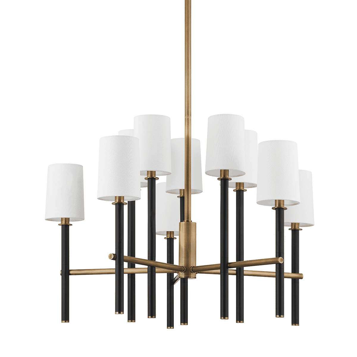 Patina Brass Ten Light Chandelier from the Belvedere Collection