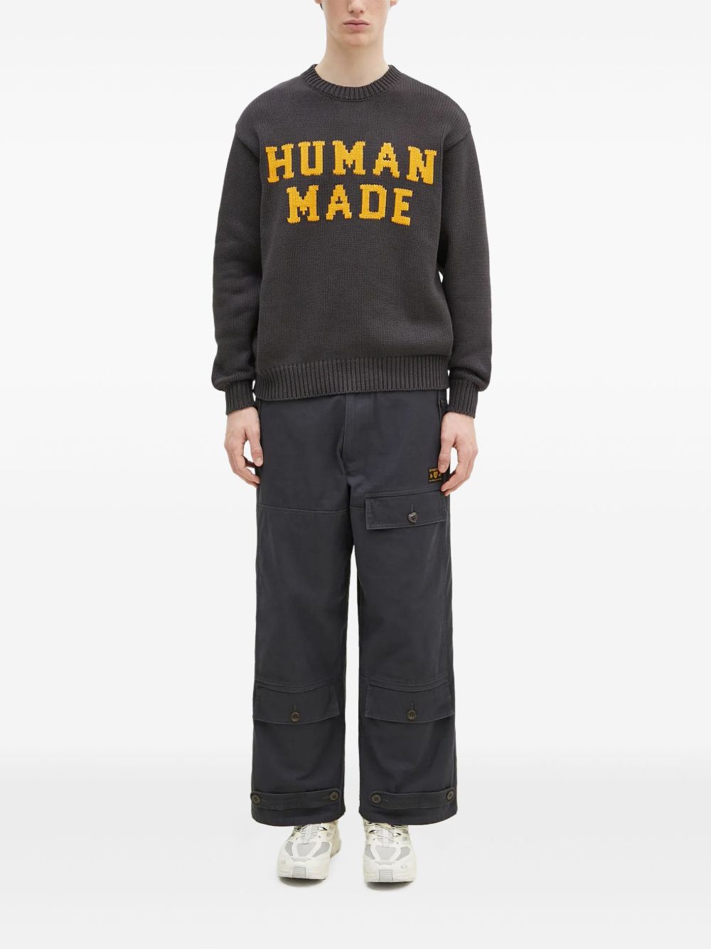 Logo-intarsia sweater - Grey